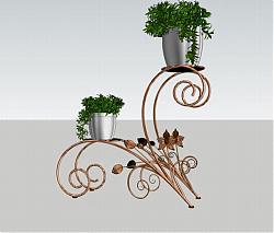 室内马造型花架植物架su草图模型下载